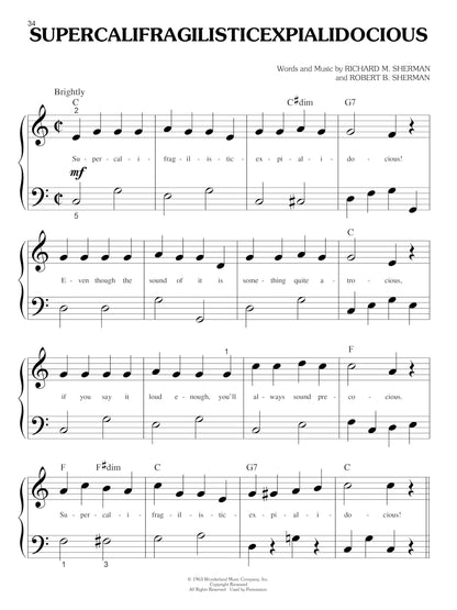 Mary Poppins – Big Note Piano Songbook | 11 Classic Songs from the Disney Movie with Easy Arrangements and Lyrics | Hal Leonard Sheet Music for Beginners and Advanced Players
