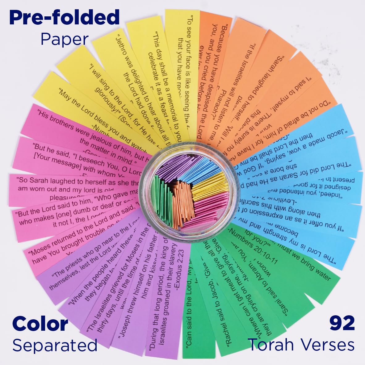 Torah Verses Jar for Dad – 92 Daily Scriptures for Reflection | Jewish Gift for Hanukkah, Birthday, Father’s Day, Rosh Hashanah | Spiritual Keepsake, Judaica Decor, Prayer Jar