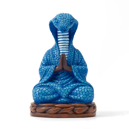 Meditation Snake Resin Statue - Zen Snake Figurine Statue for Snakes Lover Gifts Mediation Yoga Room Buddhism Namaste Room Decor Spiritual Sculpture for Office Home Shelf Desktop Decoration