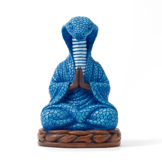 Meditation Snake Resin Statue - Zen Snake Figurine Statue for Snakes Lover Gifts Mediation Yoga Room Buddhism Namaste Room Decor Spiritual Sculpture for Office Home Shelf Desktop Decoration