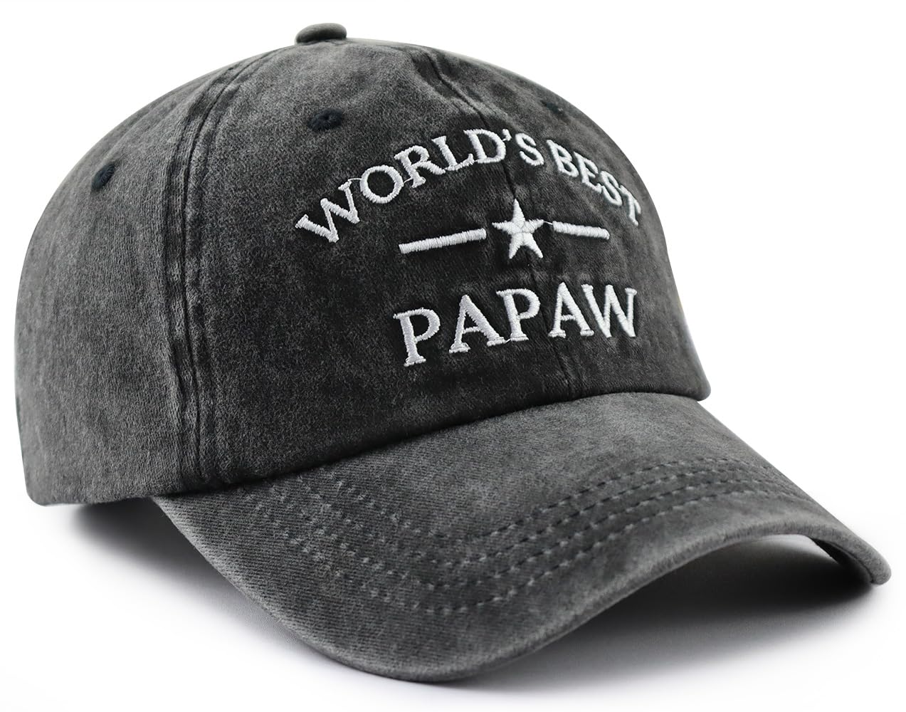 World's Best Dad Papa Pappy Grandpa Pops Papaw Hat for Men, Funny Adjustable Cotton Embroidered Father Baseball Cap