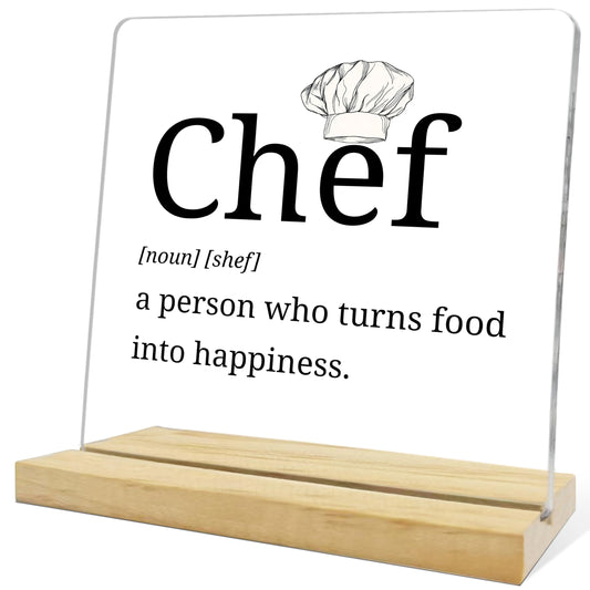 Chef Gift for Women Men,Gifts for Chefs, Home Kitchen Decor,Desk Decoration Acrylic plaque