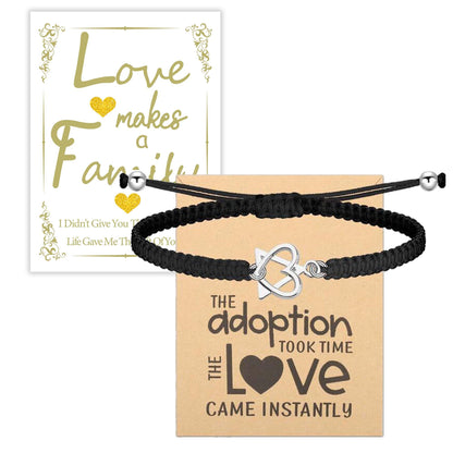 MKISHINE Adoption Gifts, Adoptive Jewelry, Adoption Symbol Charm for Stepmom Stepdaughter Birthday Gift with Adoption Greeting Card, Gotcha Day, Adoptive Gift, Foster Parent Thank Gift