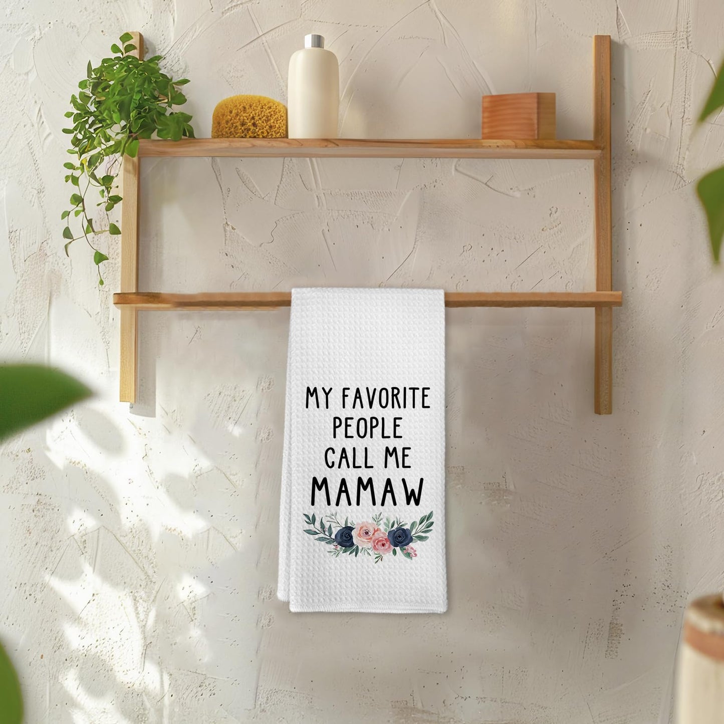 Mamaw Mothers Day Christmas Birthday Gifts Kitchen Towels for Grandma from Grandkids, My Favorite People Call Me Mamaw Dish Towel, Best Grandma Gift Hand Tea Towels for Bathroom, 16x24 Inch