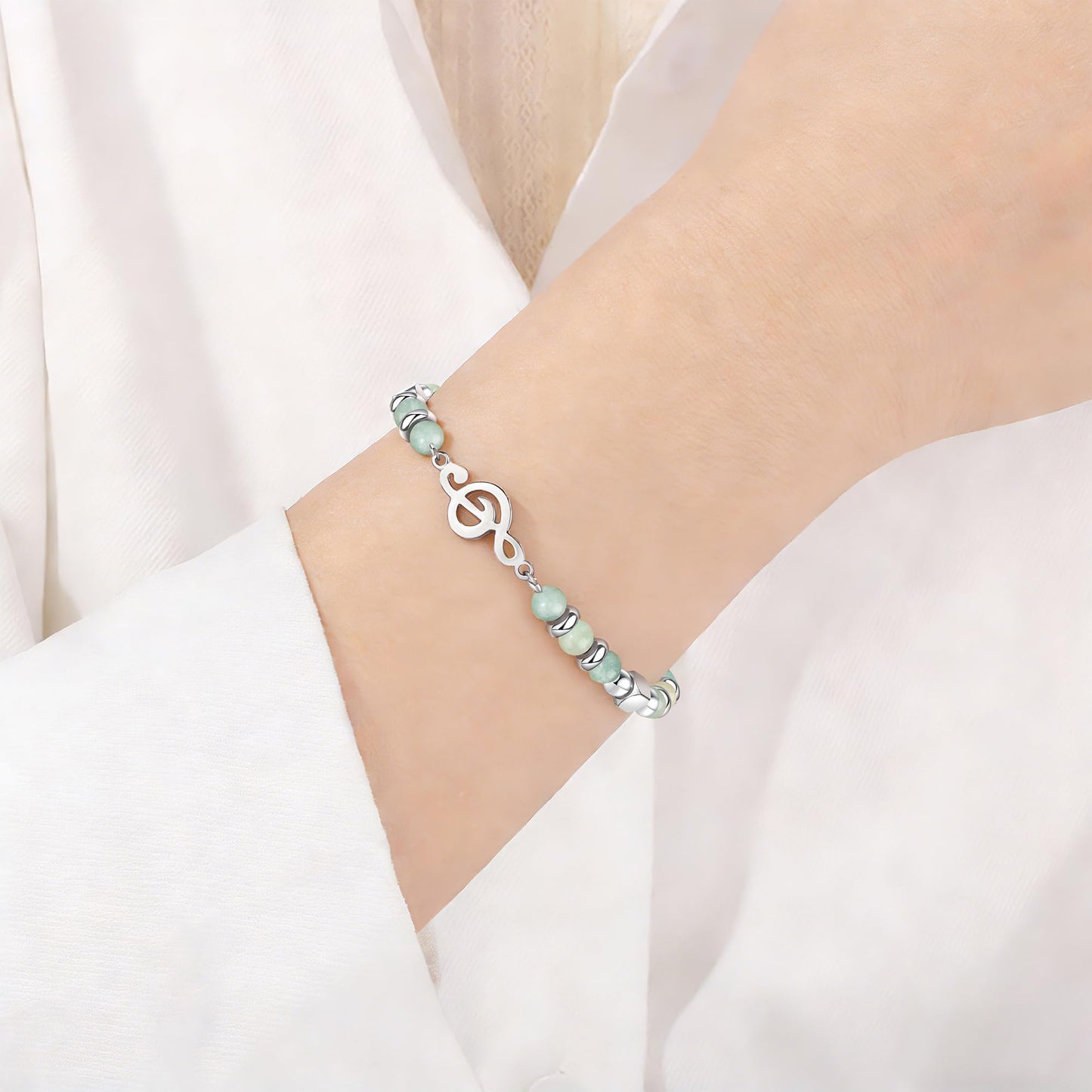 JoycuFF 𝗚𝗶𝗳𝘁𝘀 𝗳𝗼𝗿 𝗪𝗼𝗺𝗲𝗻 𝗠𝗼𝗼𝗻𝘀𝘁𝗼𝗻𝗲 𝗕𝗿𝗮𝗰𝗲𝗹𝗲𝘁 Amazonite Colorful Imperial Jasper Stainless Steel Beads Bracelets, Graduation Christmas Valentines Mothers Day Birthday Gifts