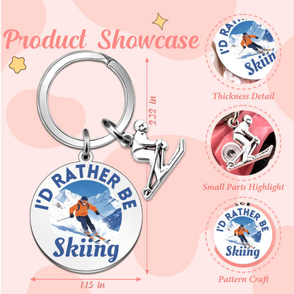 Ski Gifts for Men Women Skiing Accessories Keychain Snowboarding Gifts for Men Ski Gear Decor Birthday Christmas Gift for Skiers Skiing Stuff