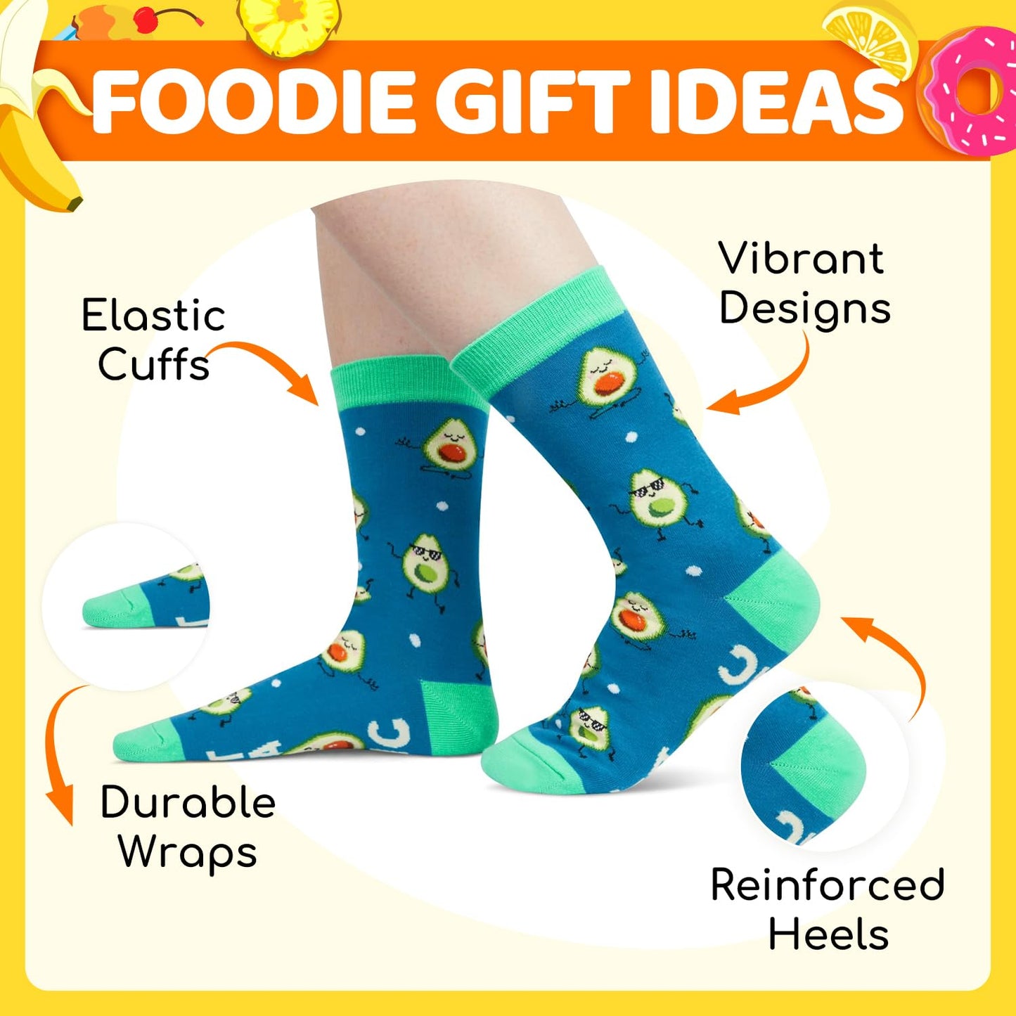 HAPPYPOP Avocado Gifts for Lovers - Guacamole Gifts Fruit Socks