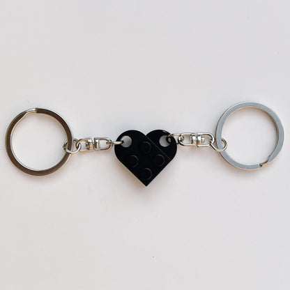 Brick Heart Keychain for Couple Boyfriend Girlfriend Best Friend, Cute Brick Matching Keychains Set for Husband Wife
