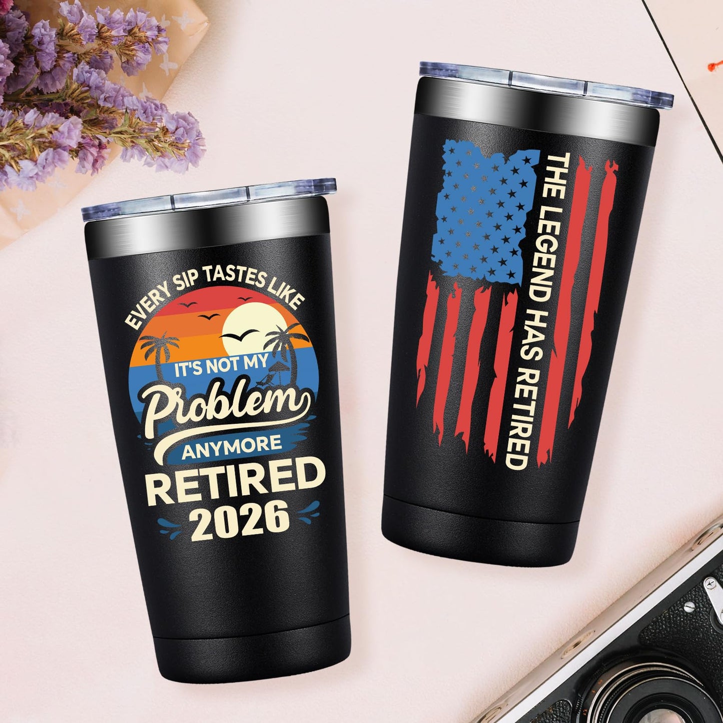 Grifarny Retirement Gifts for Men 2026 - Funny Retirement Gifts for Coworker, Teachers, Boss, Friends, Family - The Legend Has Retired Tumbler Cup 20 oz