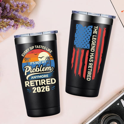 Grifarny Retirement Gifts for Men 2026 - Funny Retirement Gifts for Coworker, Teachers, Boss, Friends, Family - The Legend Has Retired Tumbler Cup 20 oz