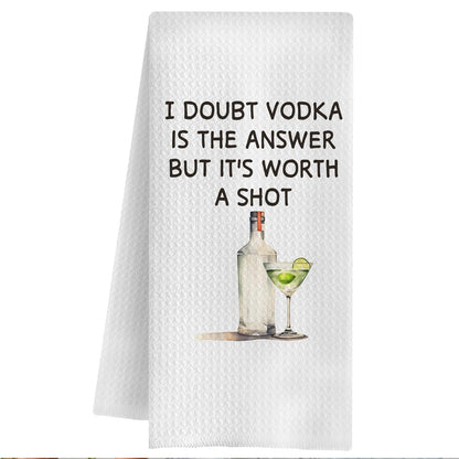 Vodka Gifts Kitchen Towels, Vodka Gifts for Women Vodkas Lovers Dish Tea Towels for Kitchen, Alcohol Gift for Men Women Decorative Hand Towel for Bar Cart Decor, 16x24 Inch