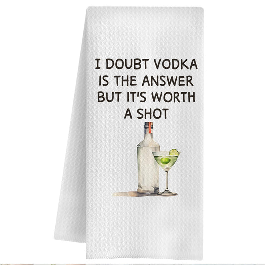 Vodka Gifts Kitchen Towels, Vodka Gifts for Women Vodkas Lovers Dish Tea Towels for Kitchen, Alcohol Gift for Men Women Decorative Hand Towel for Bar Cart Decor, 16x24 Inch