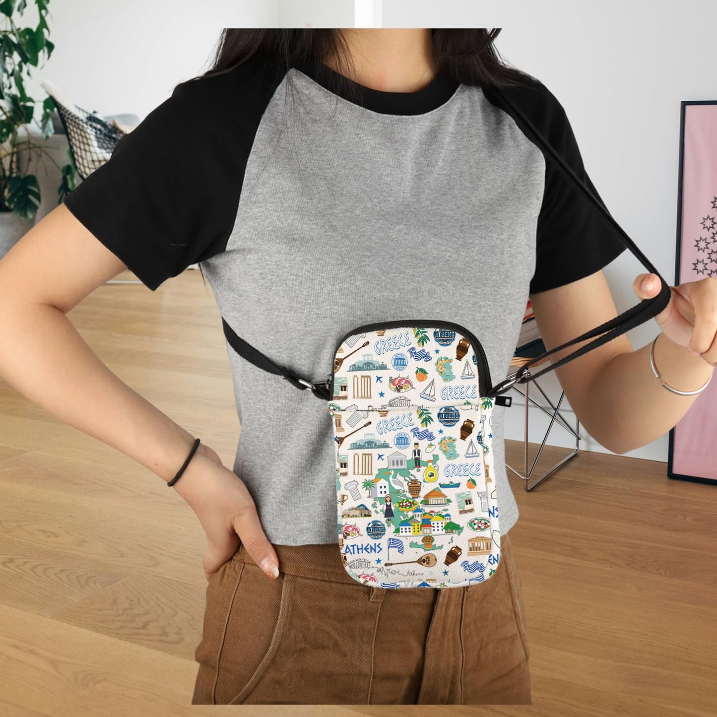 Greek Theme Travel Gift Greece Trip Crossbody Bag Greece Honeymoon Gift