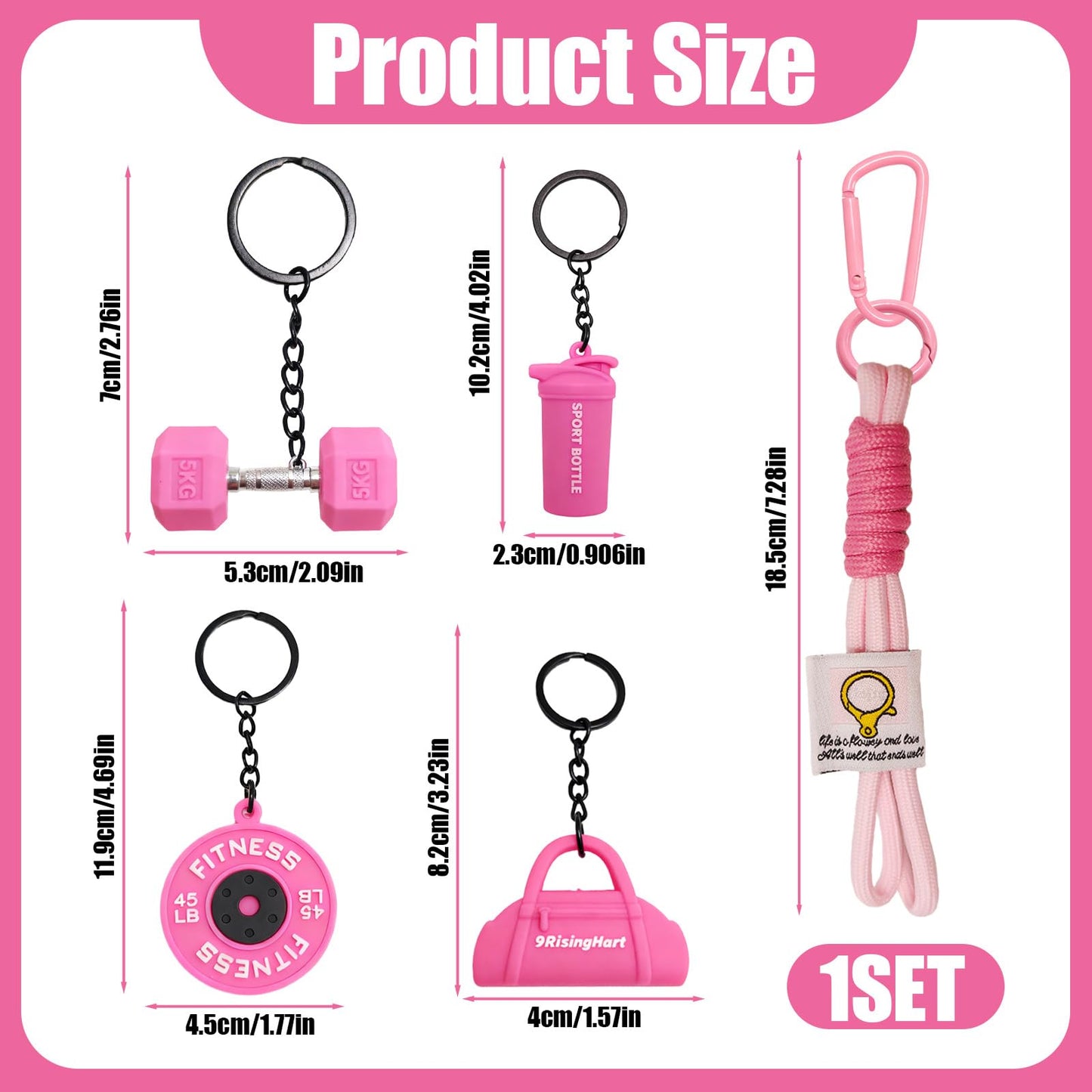 Dumbbell Keychain Set Gym Accessories for Women and Men Fitness Gifts, a Cute Mini Set for Gym Lovers & Couples