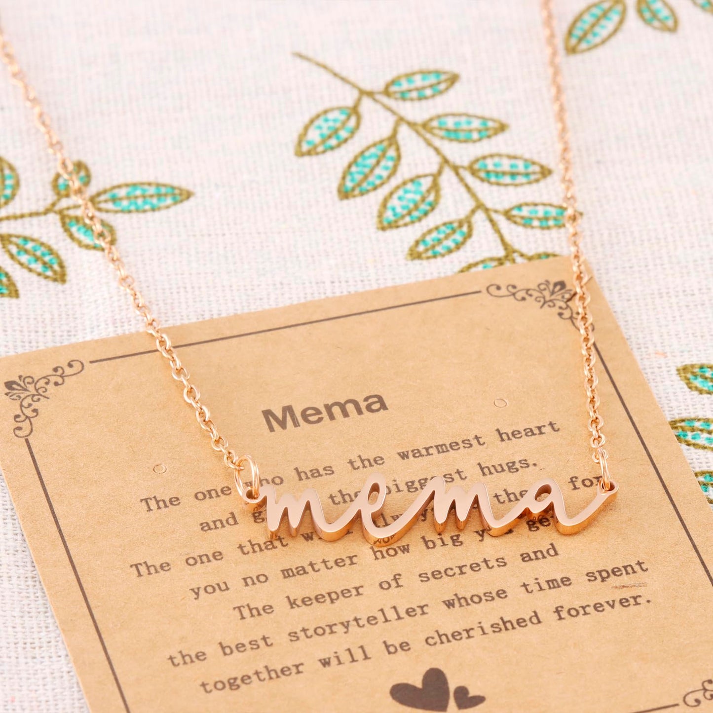 Mema Gifts Necklace for Women Grandma Birthday Personalized Items Jewelry Best Mema Necklace
