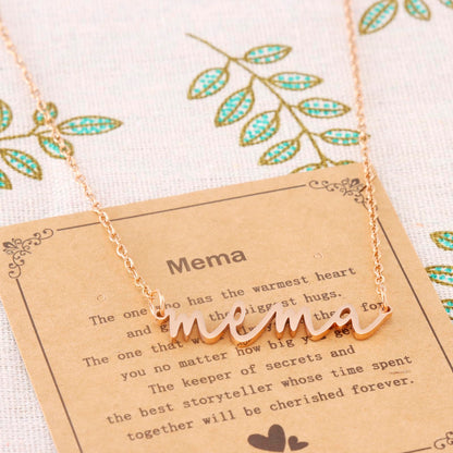 Mema Gifts Necklace for Women Grandma Birthday Personalized Items Jewelry Best Mema Necklace