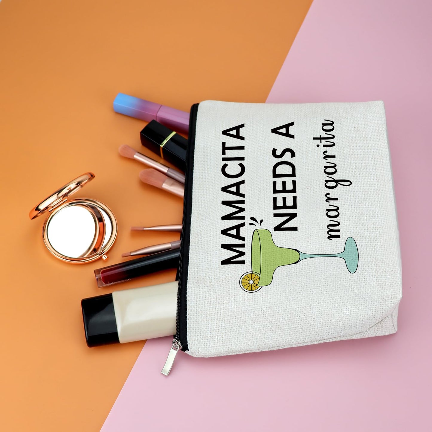 Drinking Lover Gift for Women Margarita Lover Gift Makeup Bag Tequila Cocktail Present Cosmetic Bag Girl Bartender Trip Bachelorette Party Christmas Birthday Present for Sister Bff Travel Pouch