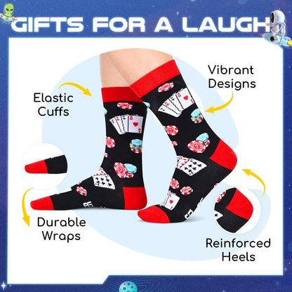 HAPPYPOP Gifts for Horror Movie Lover - Scary Movie Stock Market Poker Socks for Men Women