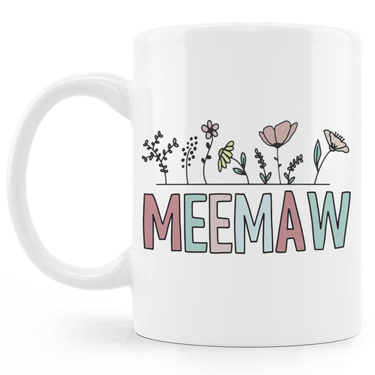 Meemaw Coffee Mug,Meemaw Gifts,Funny Tea Mugs,Birthday Christmas Gifts for Meemaw,Color Meemaw Coffee Mug 11Oz