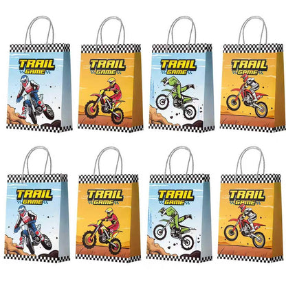 Motorcycle Party Gift Bags, 24 Pcs Dirt Bike Party Bags Set, Motocross Themed Party Favor Bags, Dirt Bike Party Gift Treat Bags Dirt Bike Goodie Bags for Dirt Bike Birthday Party Decorations