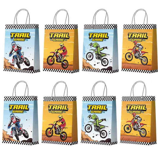 Motorcycle Party Gift Bags, 24 Pcs Dirt Bike Party Bags Set, Motocross Themed Party Favor Bags, Dirt Bike Party Gift Treat Bags Dirt Bike Goodie Bags for Dirt Bike Birthday Party Decorations