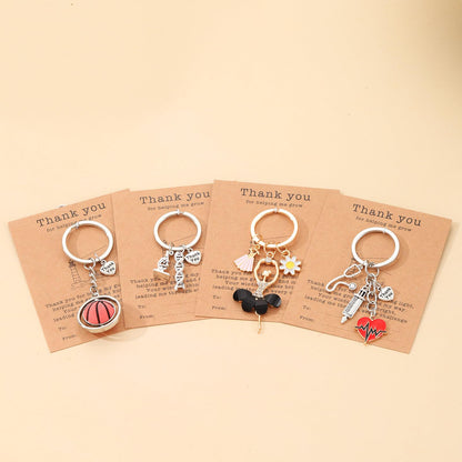 Teacher Appreciation Keychain Gifts Graduation Back To School Gifts from Student Thank You for Helping Me Grow Keychain