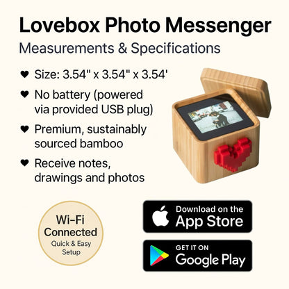Lovebox Photo Messenger | Meaningful Gift for Partner, Mom, Dad, Wife, Husband, Grandma, Grandpa, Couple Gift, Long Distance Relationship