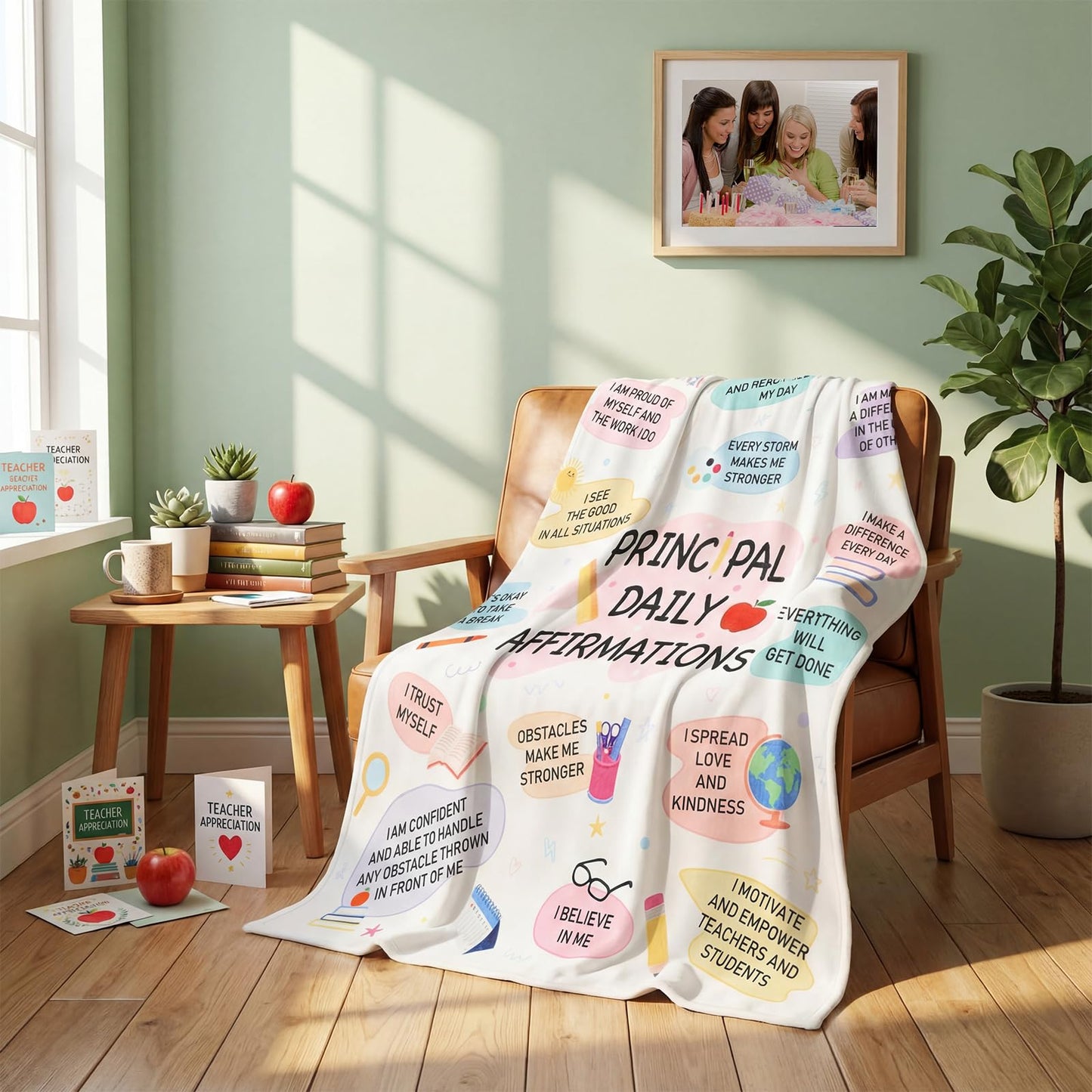 Moukeren Principal Blanket Gifts for Women Graduation Appreciation Gifts End of Year Principal Blanket Motivational Inspirational Throw for Retirement Gift Leaders Educators, 50" x 60"
