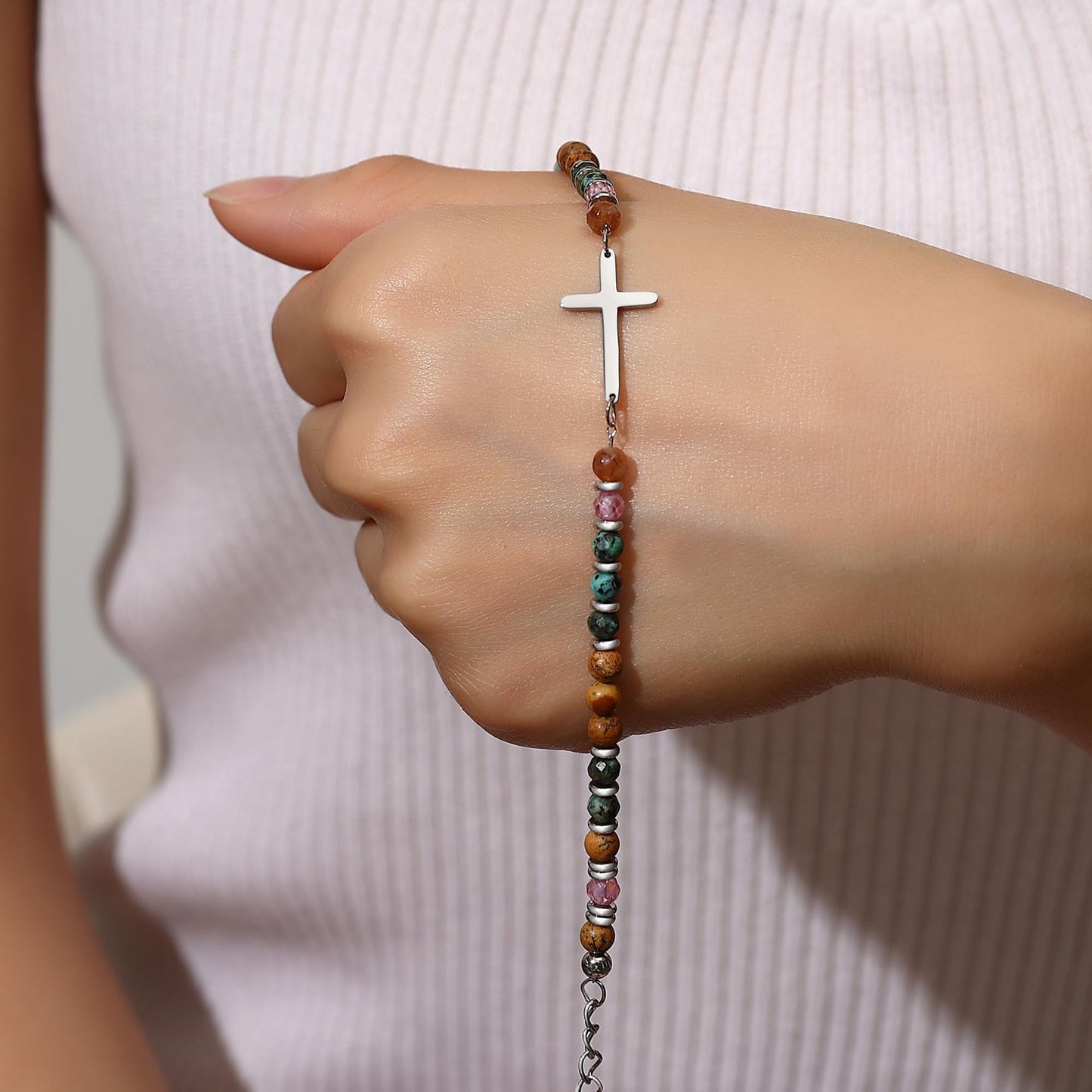 TONY & SANDY Christian Cross Bracelet for Women, Graduation Gifts for Teens Kids Girls, Confirmation Baptism Gifts, Unique Gift for Friends Daughter Mom Sister in Christ Birthday Christmas