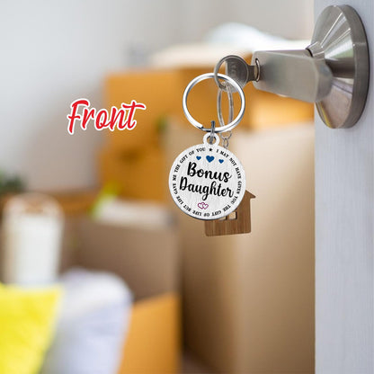 Viayen Gifts for Bonus Daughter, Stepdaughter Unbiological Adopted Step Daughter Stepdaughter Birthday Keychain from Stepmom