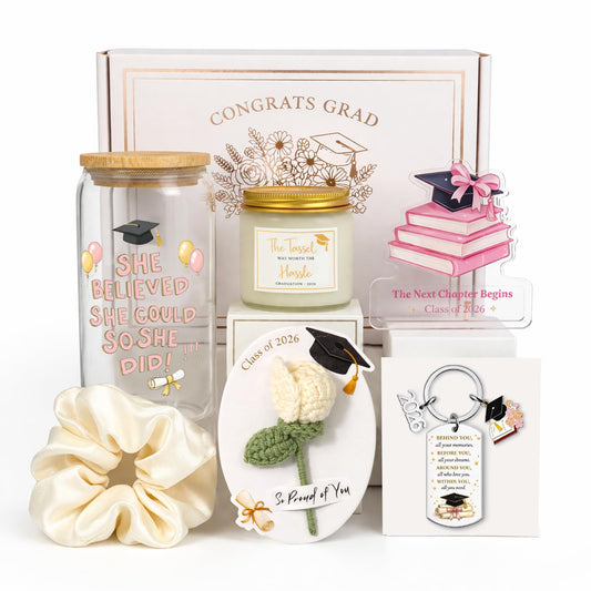 MHSMHL Graduation Gift for Her 2026, College High School Graduation Gifts, Class of 2026 Graduation Gift Box Set for Girls Women Daughter Sister Best Friend, Pink Grad Gifts