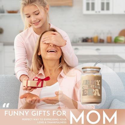 Godmother Proposal Gifts for Women: In My Godmother Era 16oz Coffee Glass Cup - Pregnancy Announcement Gifts for Mother's day Christmas Birthday From Godchild