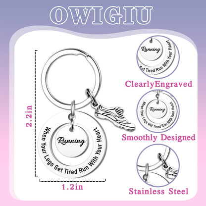 Cross Country Running Gifts Runner Keychain Marathon Gift for Women Men Running Track And Field Accessories for Men Marathon Gift for Track Athletes