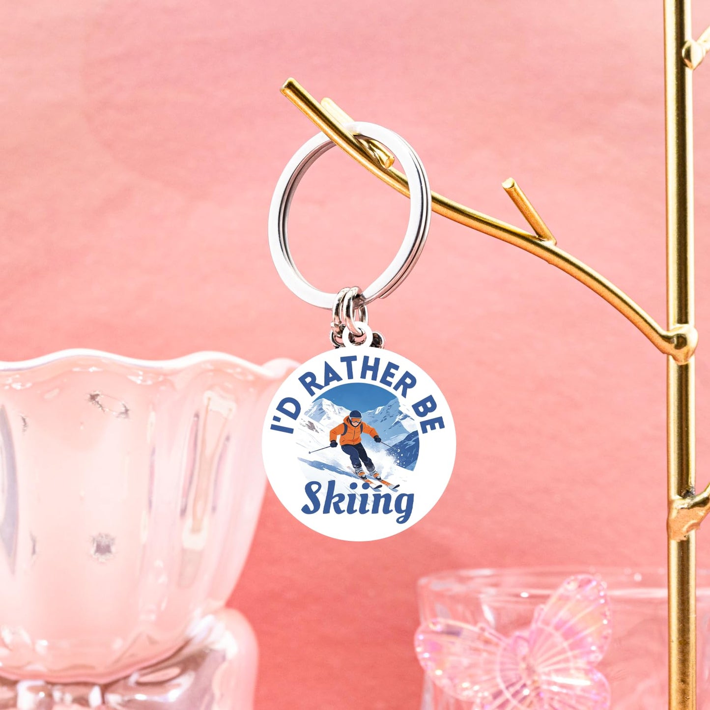 Ski Gifts for Men Women Skiing Accessories Keychain Snowboarding Gifts for Men Ski Gear Decor Birthday Christmas Gift for Skiers Skiing Stuff