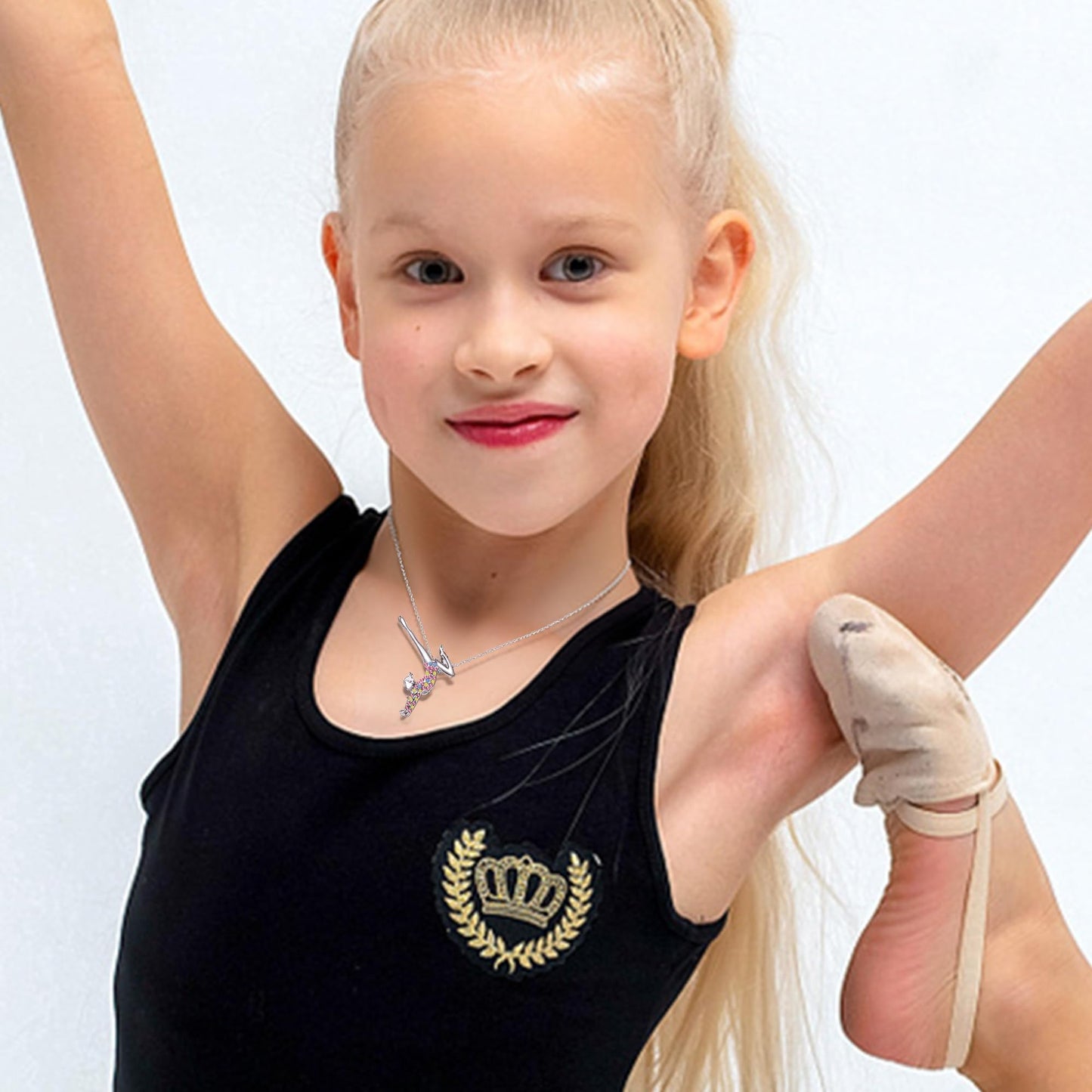 SmileBelle Cheerleader Gymnastics Dance Recital Gifts for Girls, Dance Horse Necklace Cheerleader Outfit as Birthday Gifts for Her, Gymnastics Cheer Necklace Stuff Jewelry as BDAY Gift for Daughter