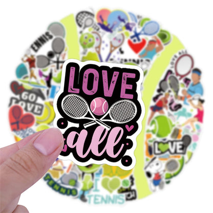 57PCS Tennis Stickers,Motivational Sport Water Bottle Stickers,Ball Team Gifts for Sports Lovers,Teens and Adults Ball Party Favors, Tennis Decorations