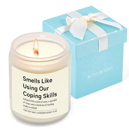 Therapist Gifts, School Psychologist Gifts, Appreciation Gift Idea for Women Therapists, School Counselor, Social Worker, Lavender Candle Gift for Mental Health Professionals, Physical Therapist