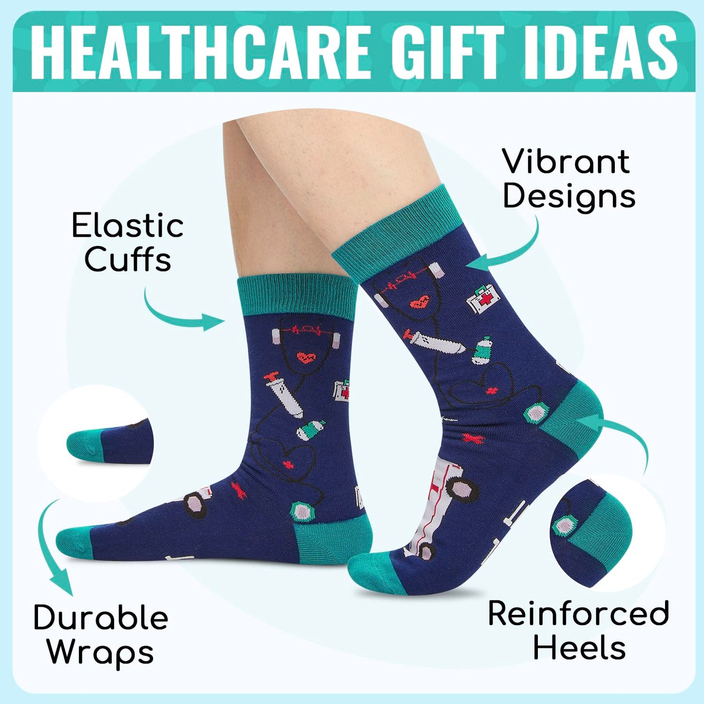 HAPPYPOP EMT Gifts for Men Women - Medical Assistants Gifts Medical Assistants Week Socks