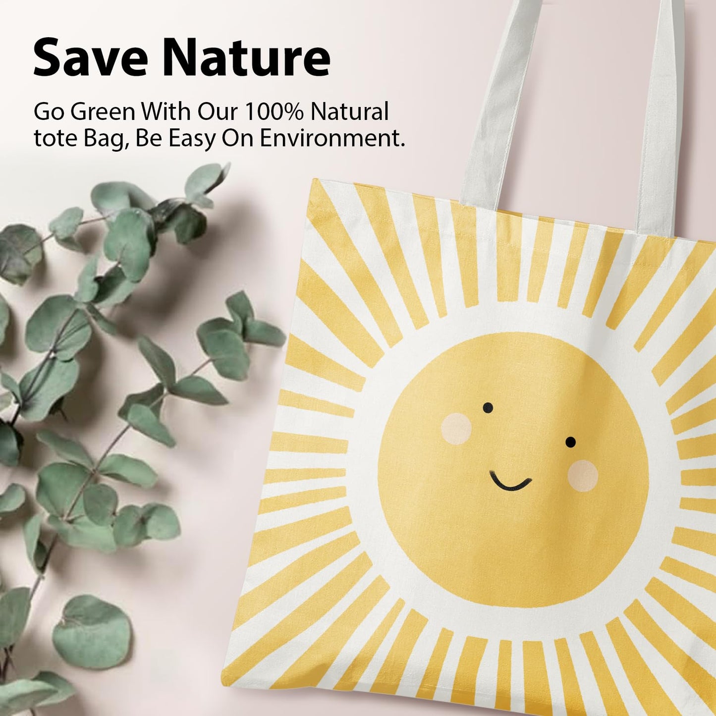 Cute Tote Bags, Sunshine Canvas Tote Bag for Women, Funny Sun Tote Bag, Sunshine Gifts for Women, Sunshine Reusable Grocery Bags Shopping Bags