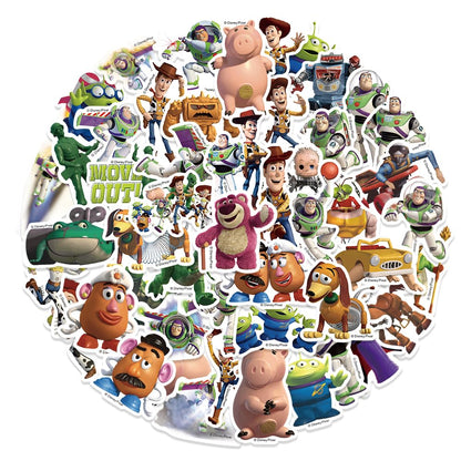 50pcs Toy Cartoon Story Stickers,Vinyl Waterproof Decal for Water Bottle Laptop Sticker for DIY Decorate Bumper Phone Hard Hat Teens Gifts