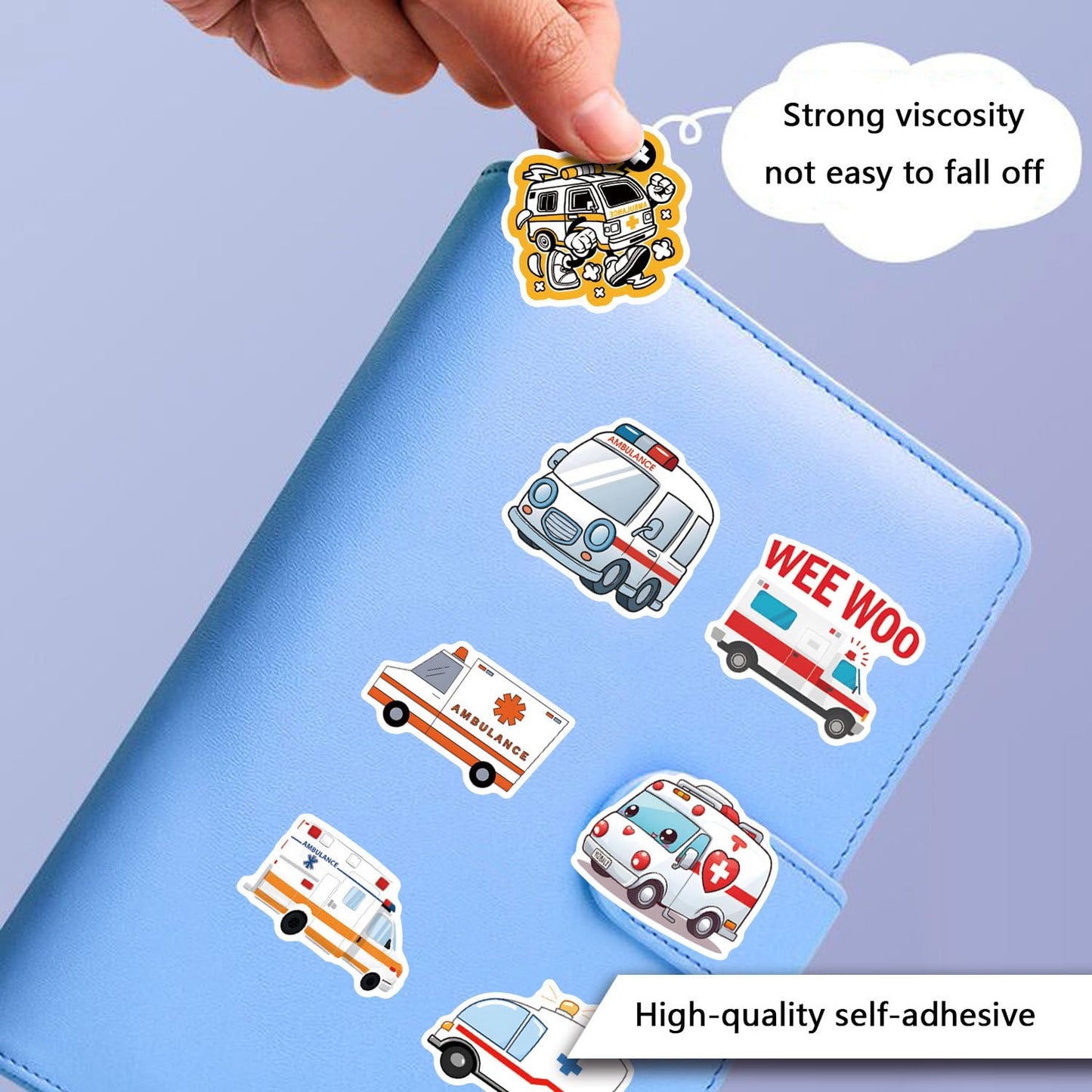 55 PCS Ambulance Stickers,Funny EMS Stickers,Paramedic MedicalStickers,Ambulance Decorations,Vinyl Decals for Water Bottle Laptop Scrapbooking Luggage Phone (White)