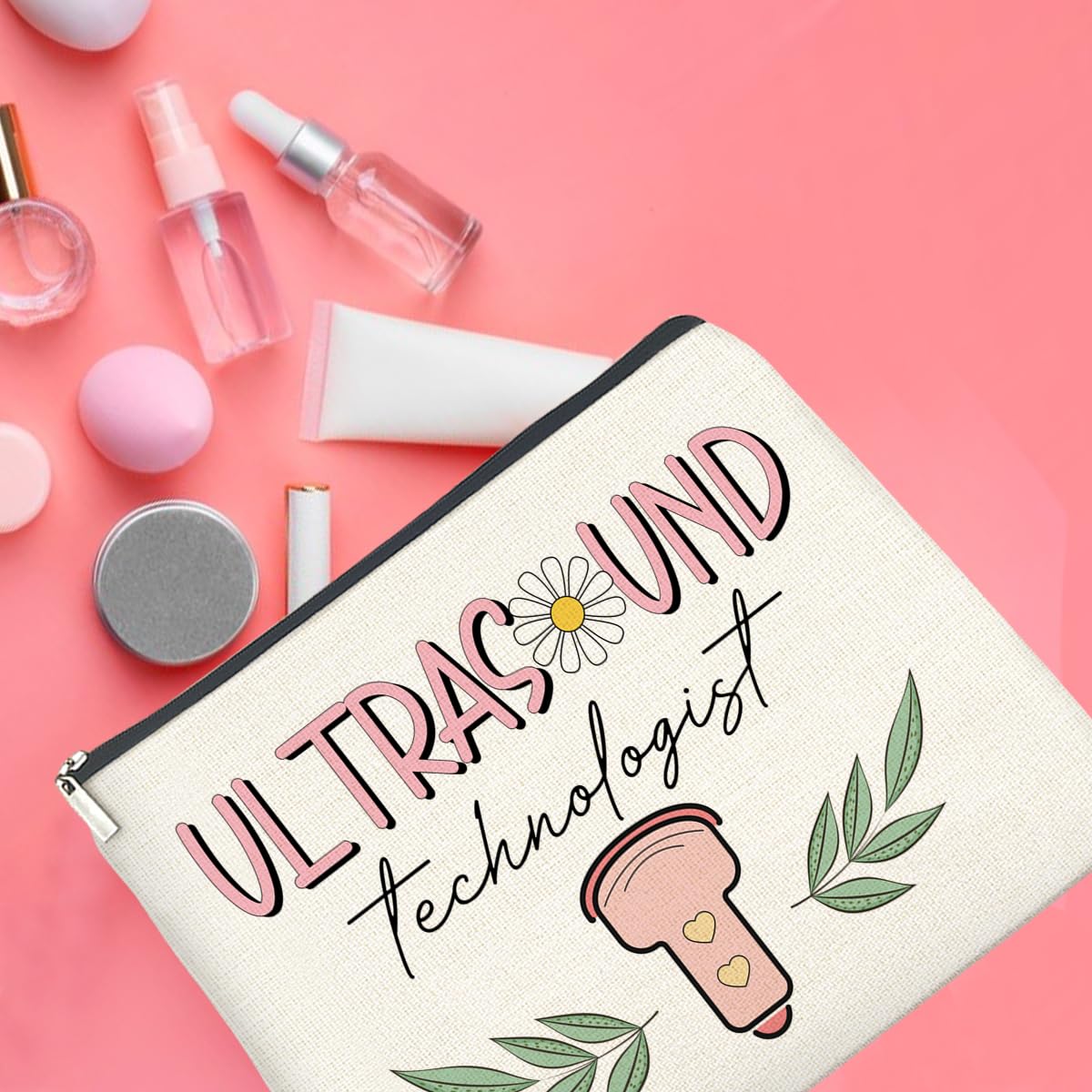 Ultrasound Technologist Gift Makeup Bag Sonogram Tech Gifts, Gifts for Women Sonographer Nurse Cosmetic Bag Zipper Makeup Pouch
