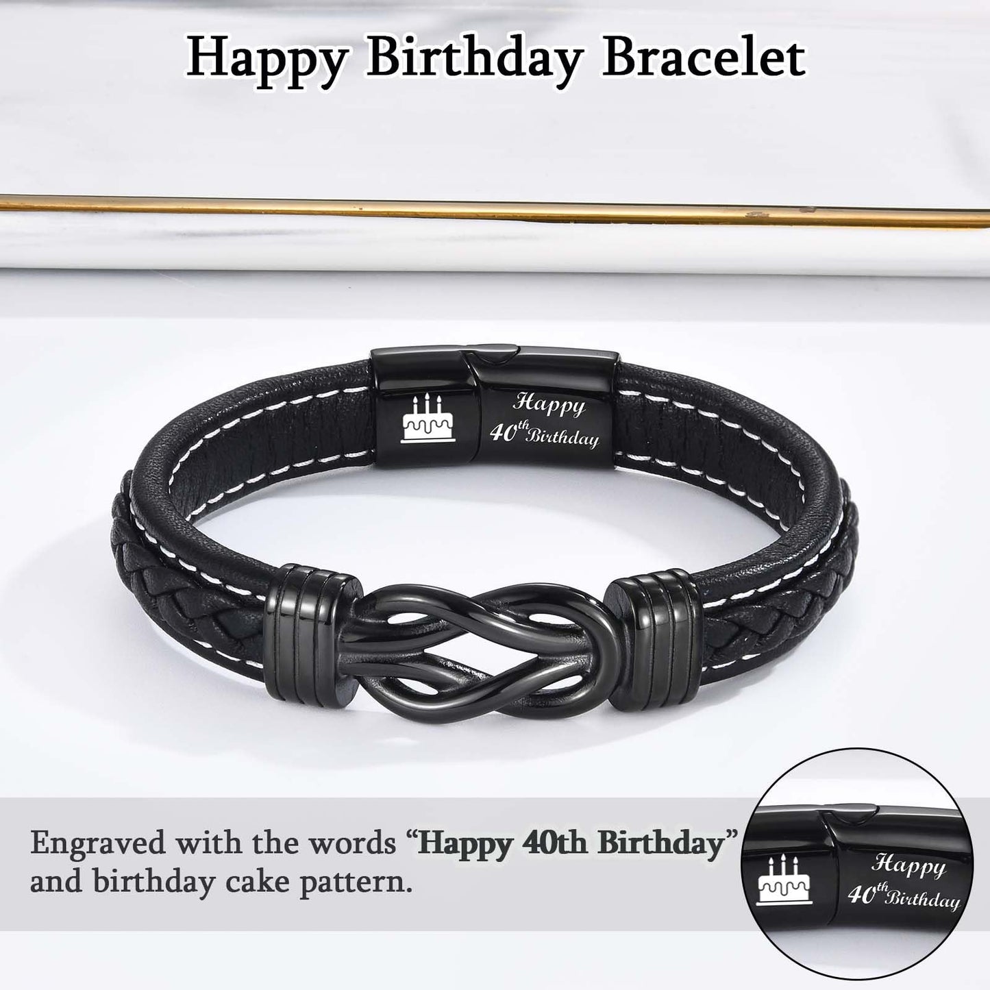 13th 16th 17th 18th 21st Birthday Gifts for Boys Him Male, Happy Birthday Leather Bracelet Gifts for 13 16 18 21 Year Old Boy Male Man Son Grandson Nephew Brother Friend with Sweet Birthday Card