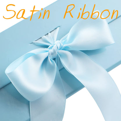 GREEN BEAN Large Gift Box with Lid for Present 13x9.7x3.4 Inches, Baby Blue Magnetic Box with Ribbon, Bridesmaid Proposal, Luxury Gifts Box(Glossy Baby Blue)