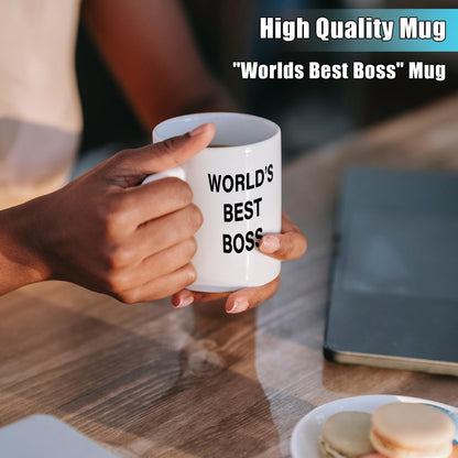 World's Best Boss Mug, The Office Coffee Mug 11 oz Ceramic Mug Funny Unique Idea Cup Gifts for Office Male Female Bosses Coworkers (11oz)