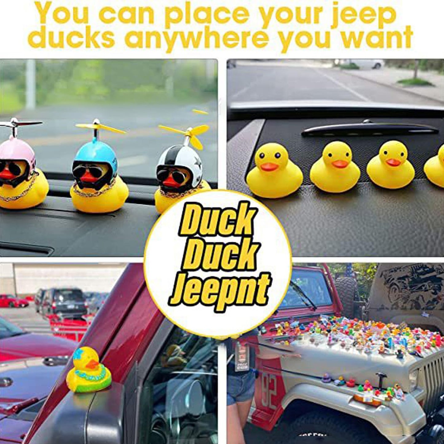10Pcs Duck Plug - Rubber Duck Mount,Flock Locker Rubber Duck Holder for Jeep Dash and Fixed Display,Gift for Jeep Lover Includes Double Sided Stickers Inside (10PCS)