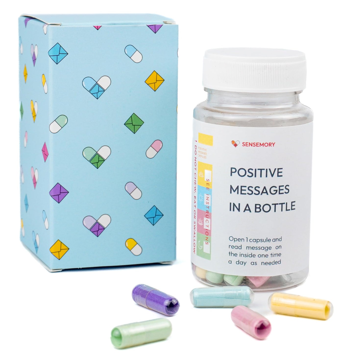 Sensemory 60 Pcs Positive Affirmation Cards Jar, Funny Emotional Support Gift for Teen Girls, Gifts for People with Depression, Motivational Encouragement Inpirational Gifts for Women