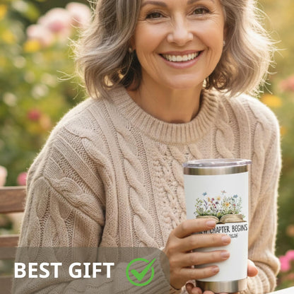 Retirement Gifts For Women 2026 - A New Chapter Begins Tumbler - Retired Gift For Boss Female, Happy Retirement with Nutrition Facts Gifts For Coworker Lady, Mothers Day Gift Chirstmas