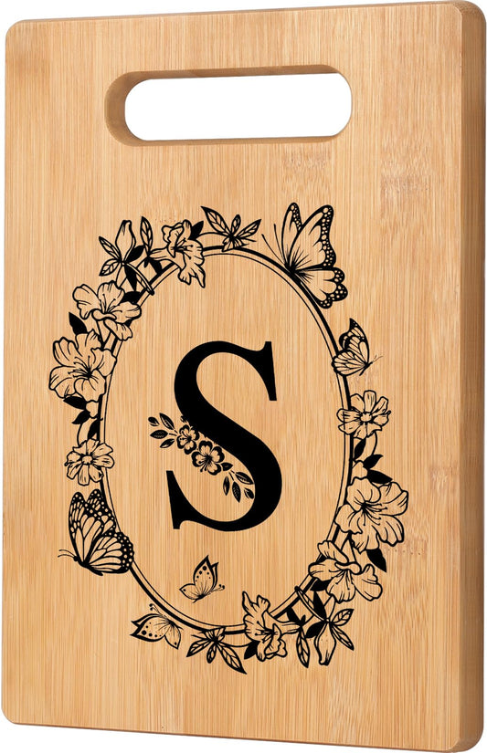 Personalized Cutting Board, Initial Christmas Birthday Gifts for Women Wedding Gifts for Couple, Monogrammed Gift for Women Sister Friend, Unique Gift for Christmas Anniversary Housewarming(Letter S)