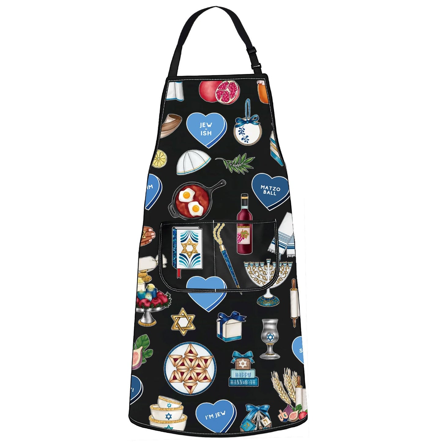 JNIAP Jewish Kitchen Apron Jewish Gift Hebrew Gift Hanukkah Apron Israeli Gift Ahava Love Apron Jewish Cooking Aprons